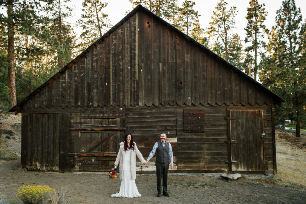 Wedding couple at Hollinshead Barn.