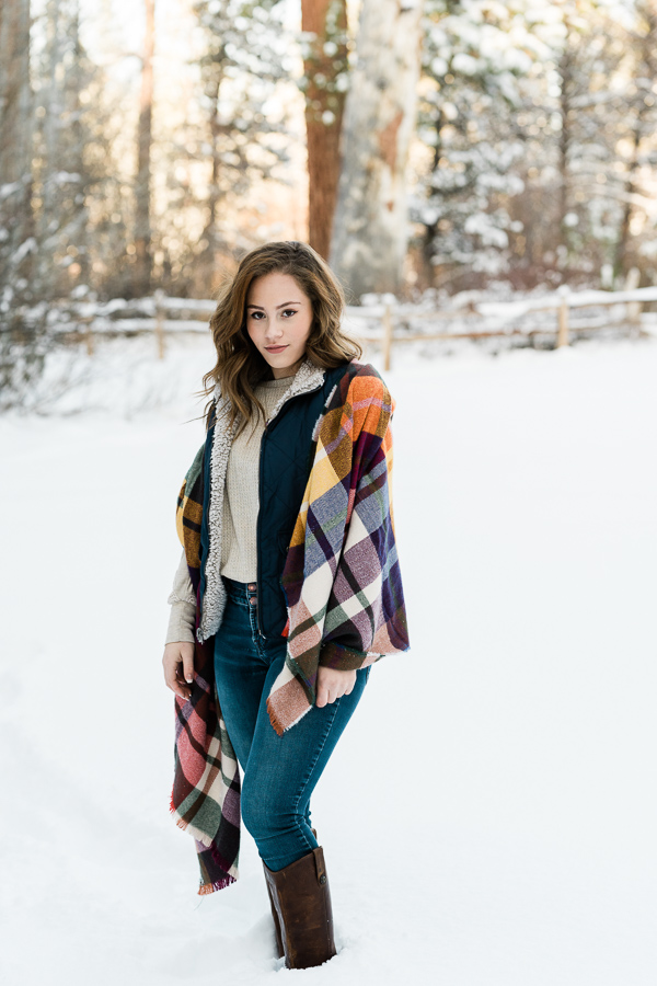 Senior photos in the winter.